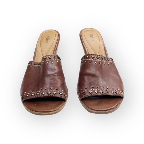 Reba by Reba McEntire ❁ Jasper Leather Open Toe Studded Sandals ❁ Brown ❁ 8.5M ❁ - Picture 7 of 16